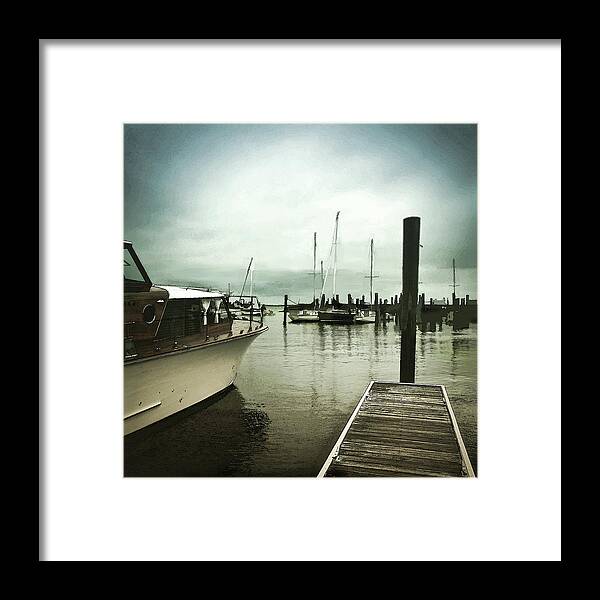Harbor Framed Print featuring the digital art Watercolors by Gina Harrison