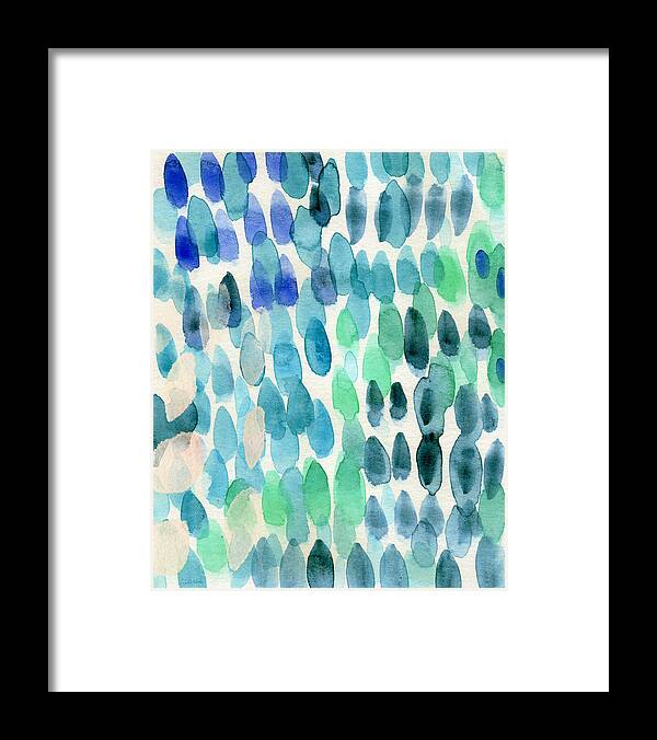 Water Framed Print featuring the painting Waterfall 2- Abstract Art by Linda Woods by Linda Woods