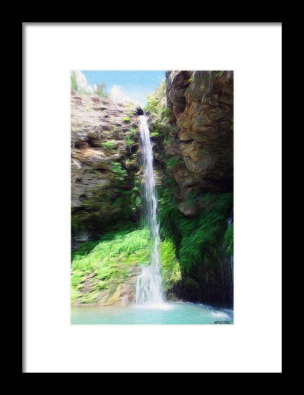 Water Framed Print featuring the painting Waterfall 2 by Jeffrey Kolker