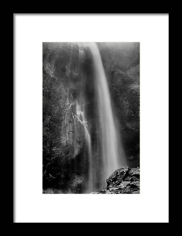 Waterfall Framed Print featuring the photograph Waterfall 5830 B/W by Chris McKenna