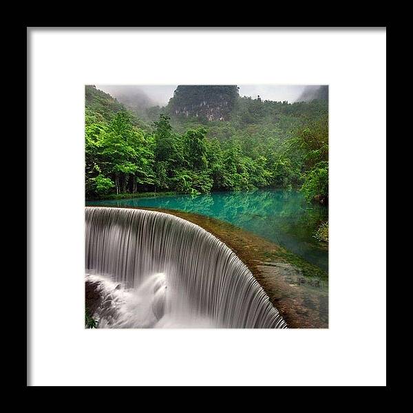 Amazing Waterfall Framed Print featuring the photograph Waterfall by Andy Bucaille