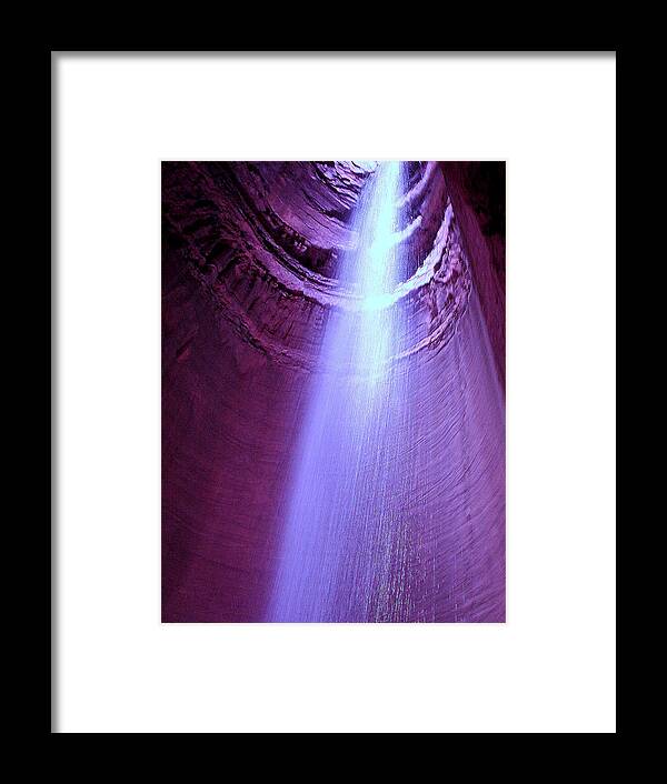 Cascade Framed Print featuring the photograph Waterfall at Ruby Falls by Debra Forand