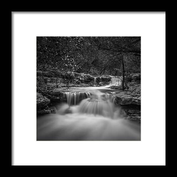 Waterfall Framed Print featuring the photograph Waterfall in Austin Texas - Square by Todd Aaron