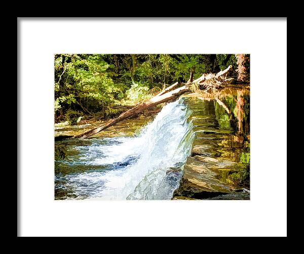 Water Framed Print featuring the photograph Waterfall in Swarthmore PA by Richard Goldman