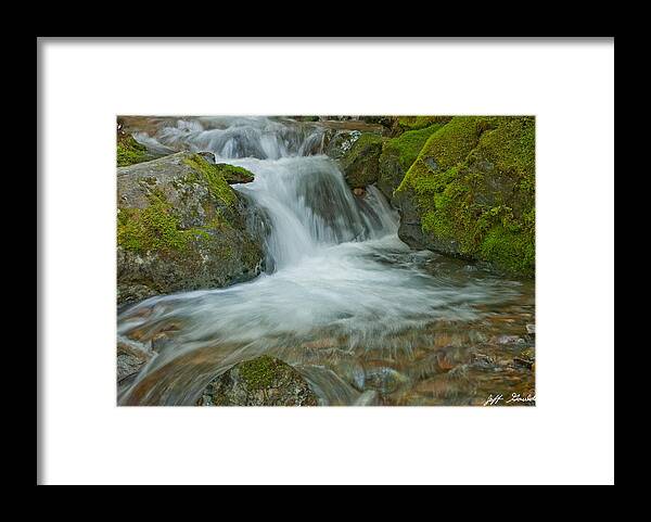 Cascade Range Framed Print featuring the photograph Waterfall on Crystal Creek by Jeff Goulden