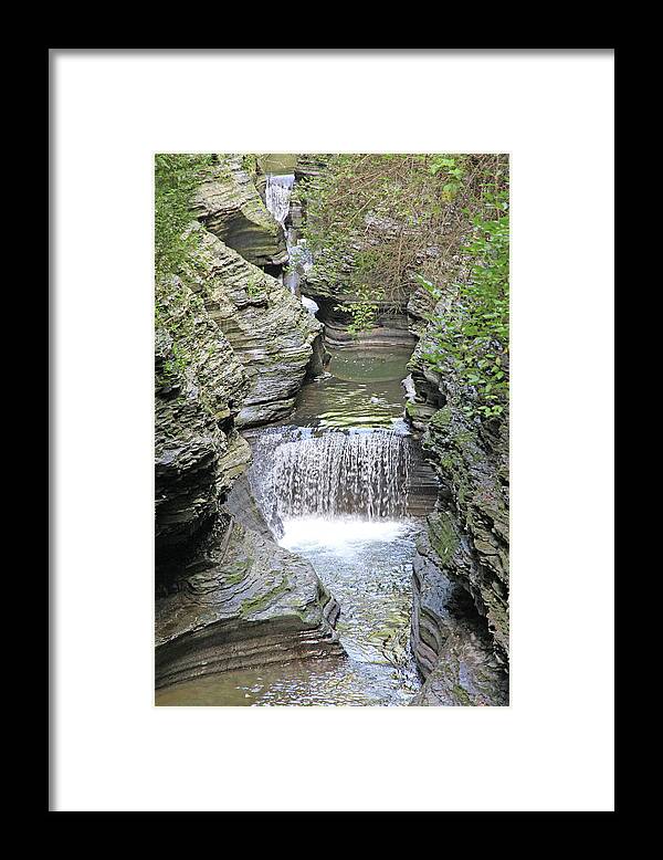 Waterfall Rocks Foliage Pond Framed Print featuring the photograph Waterfall Rocks Foliage Pond 2 9132017 by David Frederick