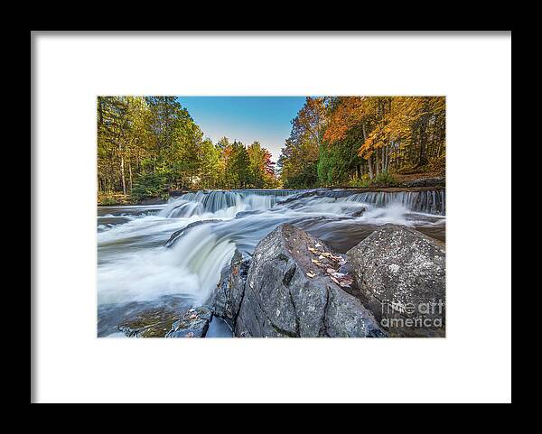 Michigan Waterfalls Framed Print featuring the photograph Waterfalls Bond Autumn Colors -0021 by Norris Seward