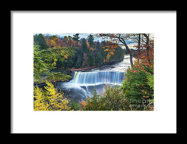 Waterfalls Framed Print featuring the photograph Waterfalls Upper Tahquamenon Autumn Colors -5085  Pure Michigan by Norris Seward