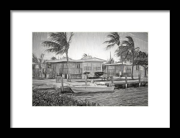 Parmer's Framed Print featuring the photograph Waterfront Cottages at Parmer's Resort in Keys by Ginger Wakem