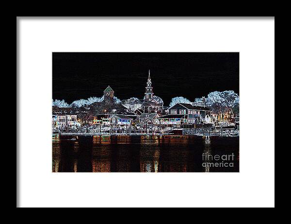 Waterfront Framed Print featuring the photograph Waterfront Etching by Butch Lombardi