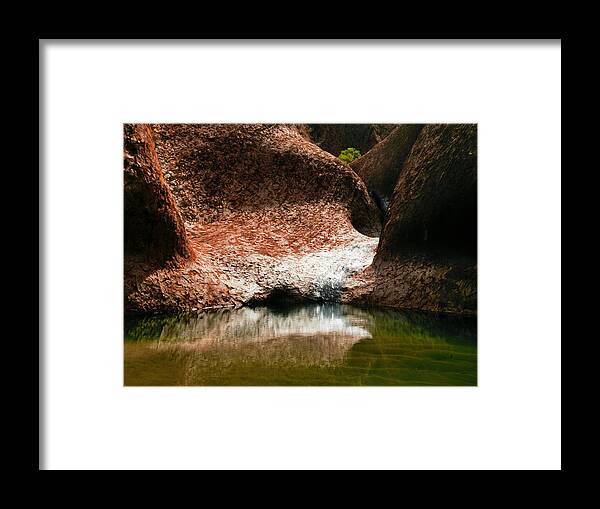 Raw And Untouched Northern Territory Series By Lexa Harpell Framed Print featuring the photograph Waterhole, Uluru - Central Australia by Lexa Harpell