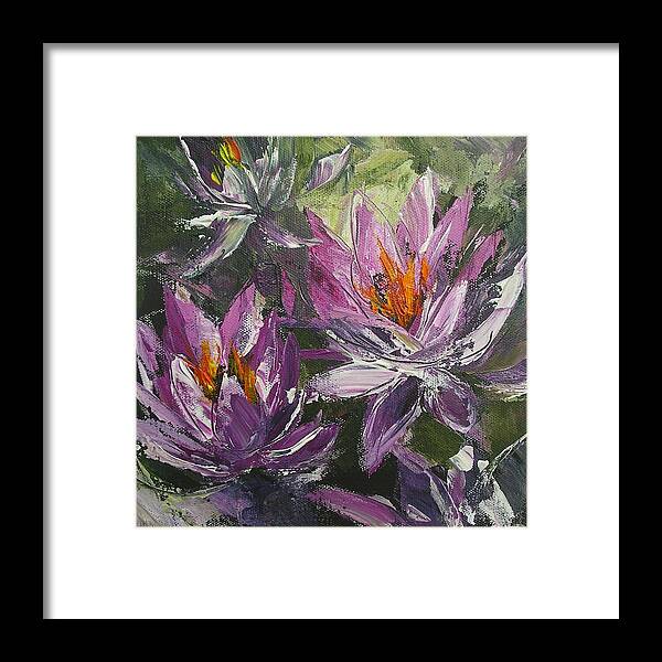 Flower Paintings Framed Print featuring the painting Waterlilly by Chris Hobel