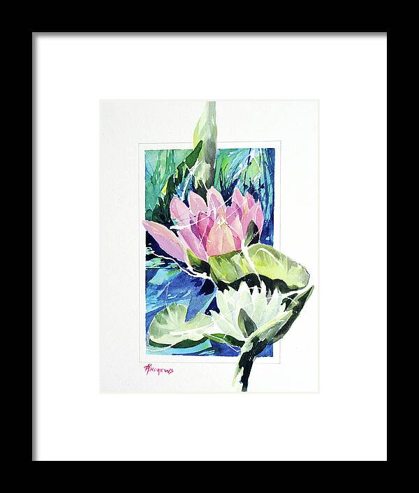 Design Framed Print featuring the painting Waterlily Design by Rae Andrews