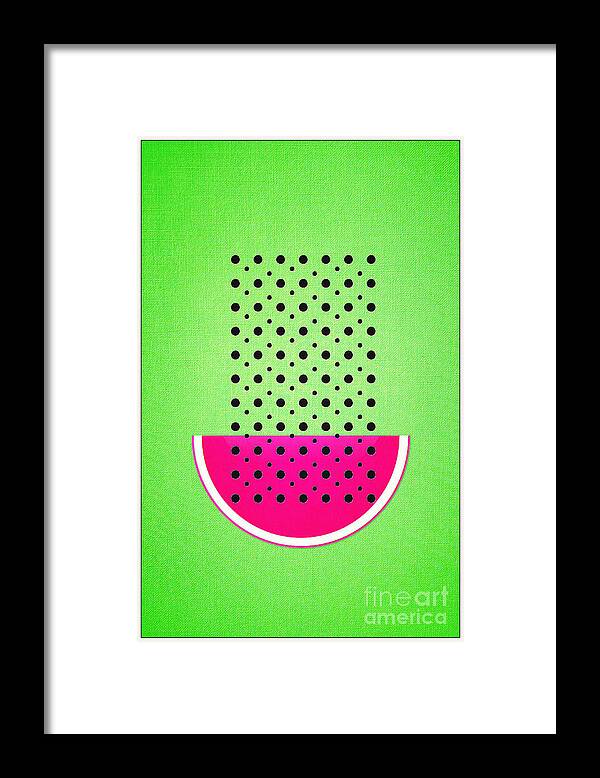 Watermelon Framed Print featuring the digital art Watermelon by Binka Kirova