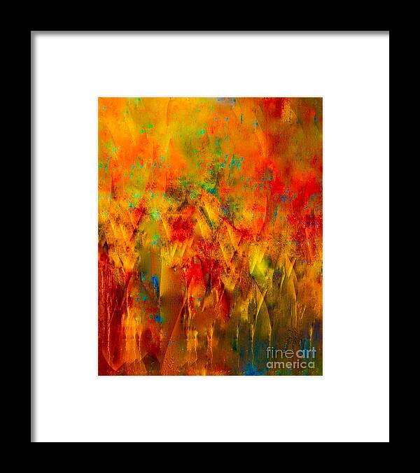 Painting-abstract Framed Print featuring the painting Watermelon Fiesta by Catalina Walker