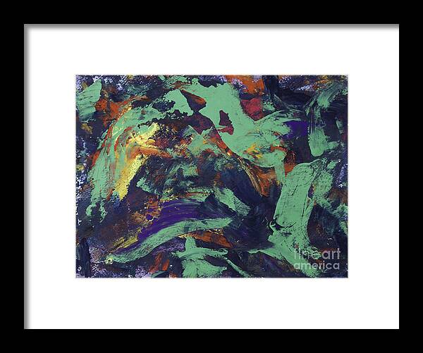 Abstract Framed Print featuring the painting Watermelon Man by Julius Hannah