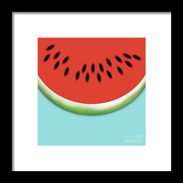 Minimalism Framed Print featuring the digital art Watermelon Slice by Jason Freedman