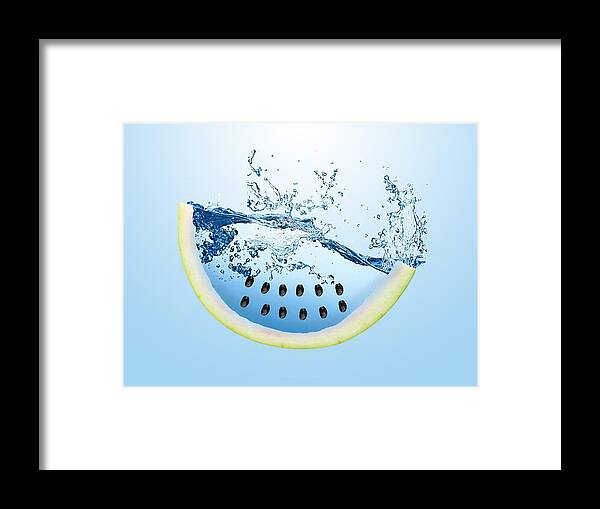 Watermelon Framed Print featuring the mixed media Watermelon Splash by Marvin Blaine