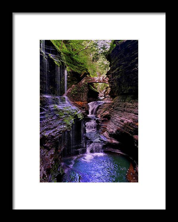 Waterfall Framed Print featuring the photograph Watkins Glen State Park - Rainbow Falls 002 by George Bostian