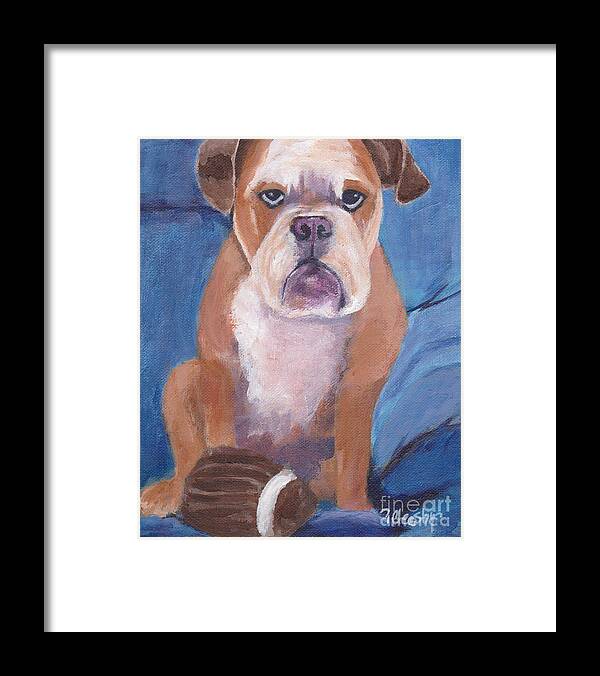 Bulldog Framed Print featuring the painting Watson by Patricia Cleasby