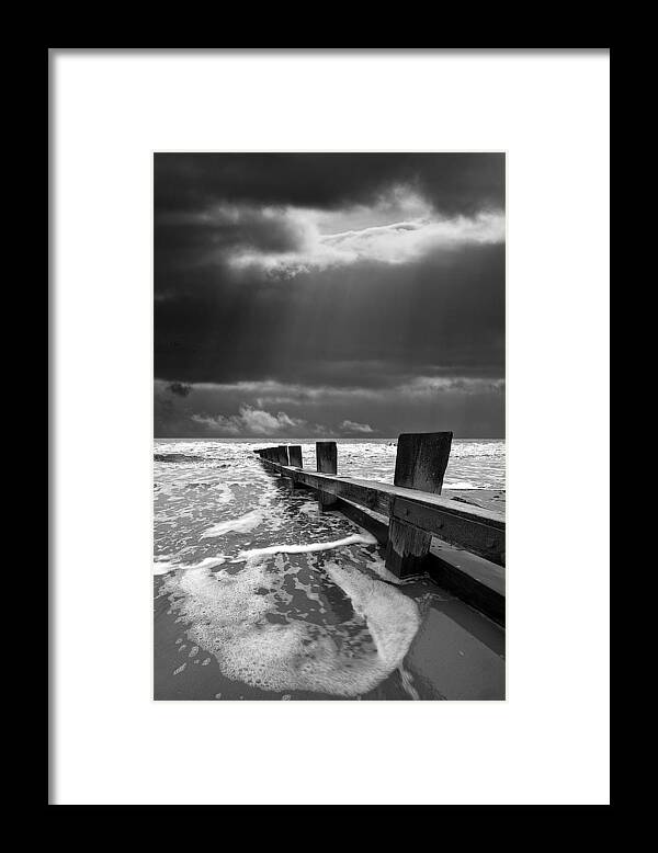 Groyne Framed Print featuring the photograph Wave Defenses by Meirion Matthias