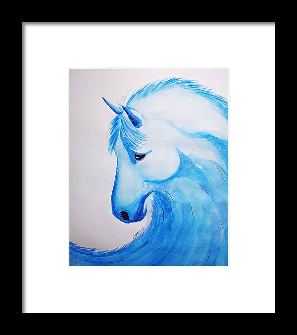Wave Framed Print featuring the painting Wave Horse by Edwin Alverio