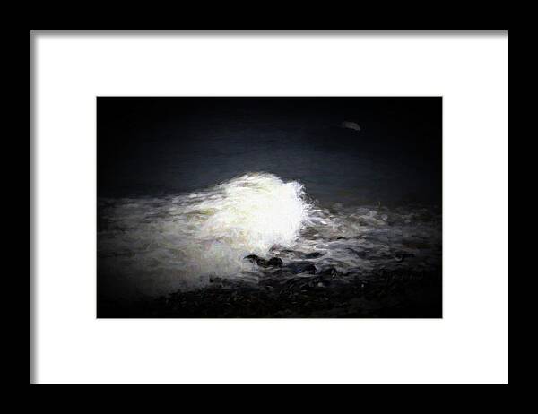 Nova Scotia Framed Print featuring the digital art Wave rolling onto beach by Scott Carlton