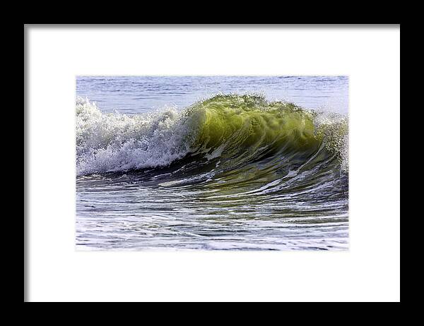 Sea Green Framed Print featuring the photograph Wave#32 by WAZgriffin Digital