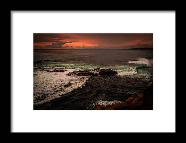 Ocean Framed Print featuring the photograph Waves Breaking over the Rocks by Rick Strobaugh
