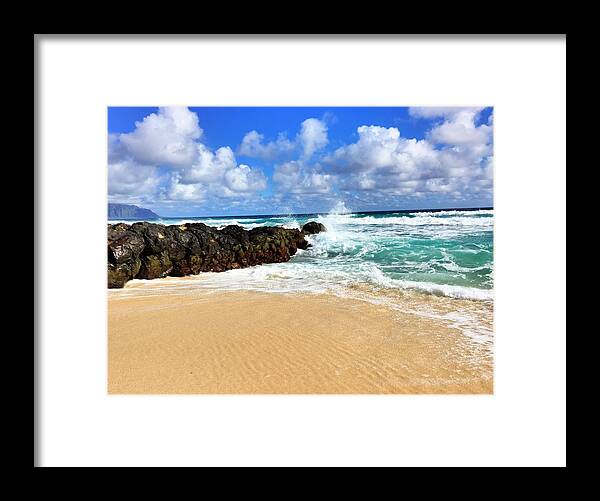 Waves Framed Print featuring the photograph Waves crashing by Todd Aaron