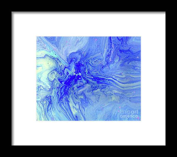 Abstract Framed Print featuring the mixed media Waves Of Blue by Desiree Paquette