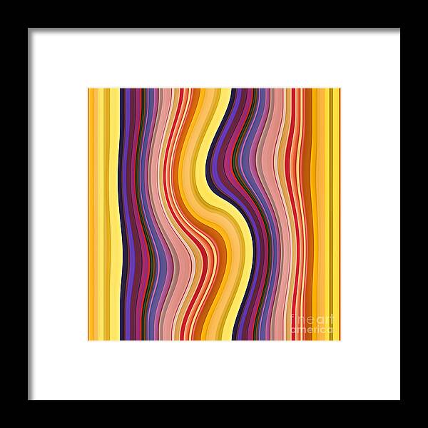 Gabriele Pomykaj Framed Print featuring the digital art Wavy Stripes 1 by Gabriele Pomykaj