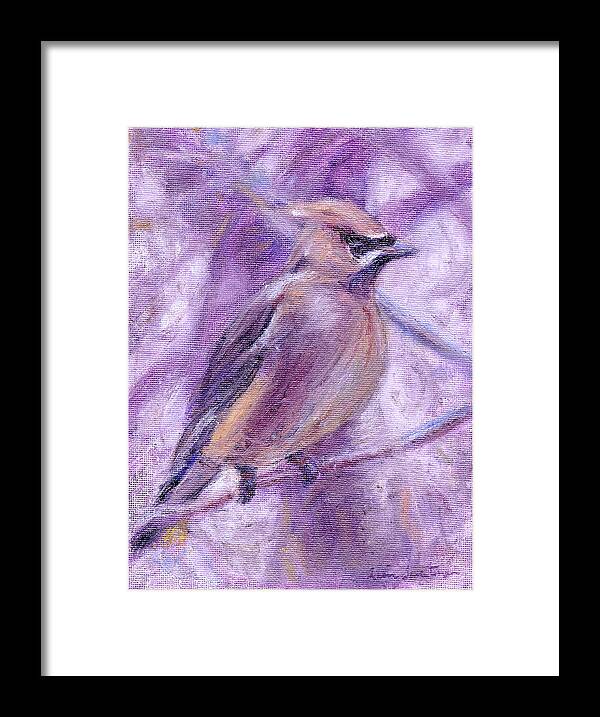 Birds Framed Print featuring the painting Waxwing by Quin Sweetman
