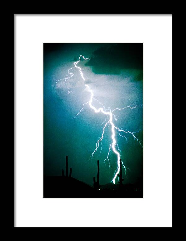 Lightning Framed Print featuring the photograph Way to close for Comfort by James BO Insogna