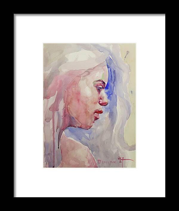 Watercolor Framed Print featuring the painting WC Portrait 1618 by Becky Kim