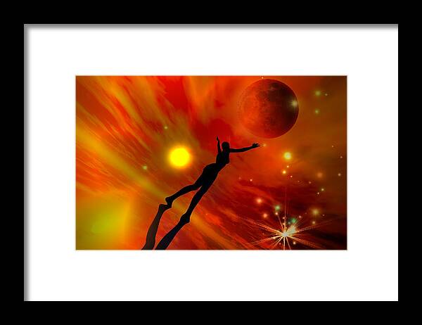 Moon Framed Print featuring the digital art We All Shine On Like The Moon And The Stars And The Sun by Shadowlea Is