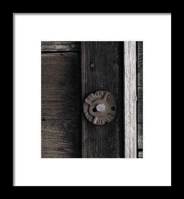 Macro Framed Print featuring the photograph Weathered Wood and Metal Two by Kandy Hurley