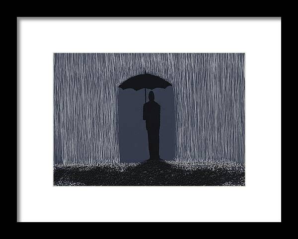 Shower Framed Print featuring the digital art Weatherman by Stacy C Bottoms