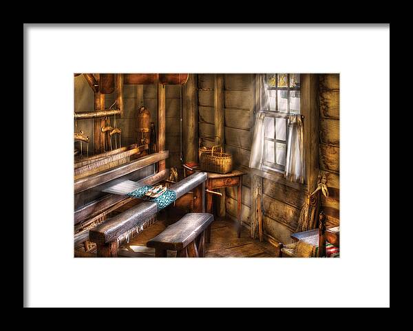 Savad Framed Print featuring the photograph Weaver - The Weavers Room by Mike Savad