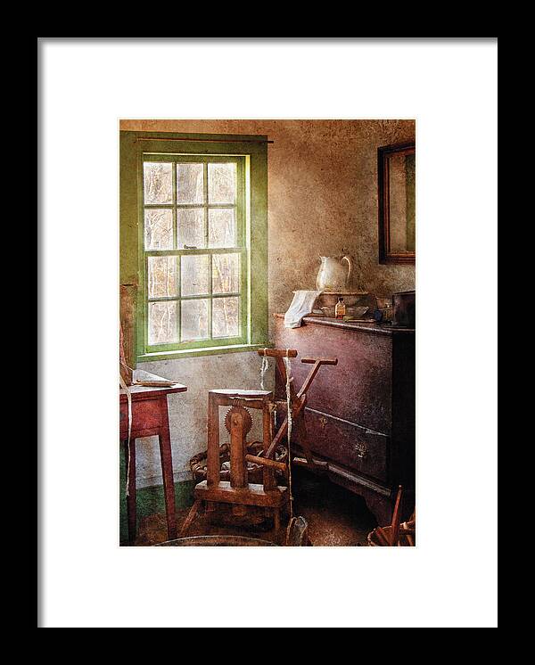 Savad Framed Print featuring the photograph Weaving - In the weavers cottage by Mike Savad