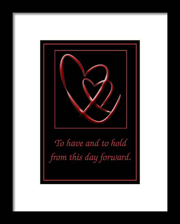 Wedding Framed Print featuring the digital art Wedding Congratulations Greeting Card by Ken Krolikowski