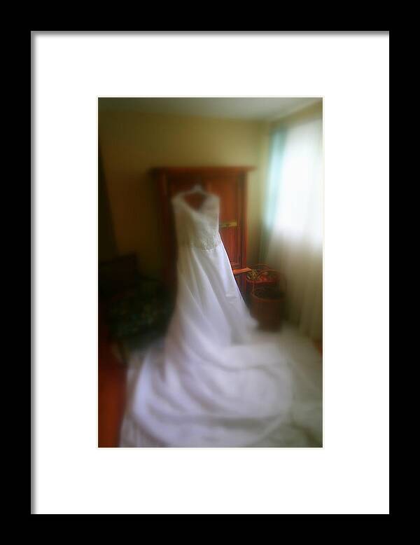 Wedding Dress Framed Print featuring the photograph Wedding Dress In Waiting by Emery Graham