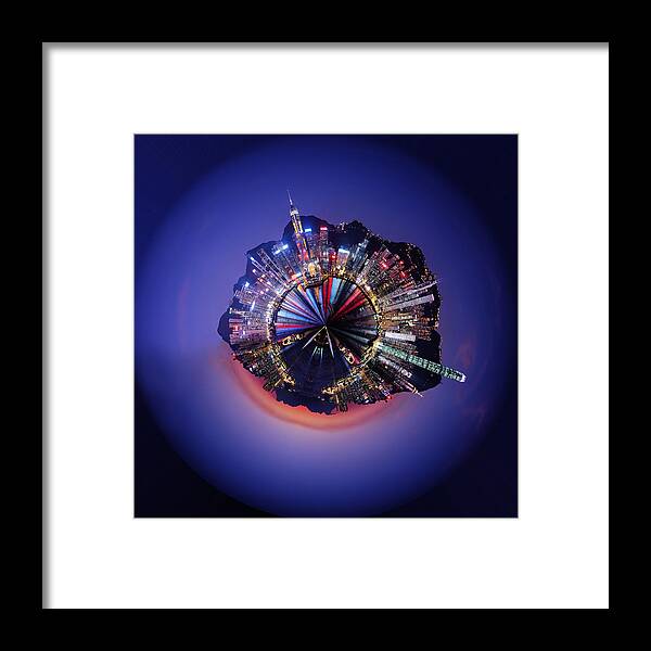Wee Planet Framed Print featuring the digital art Wee Hong Kong Planet by Nikki Marie Smith
