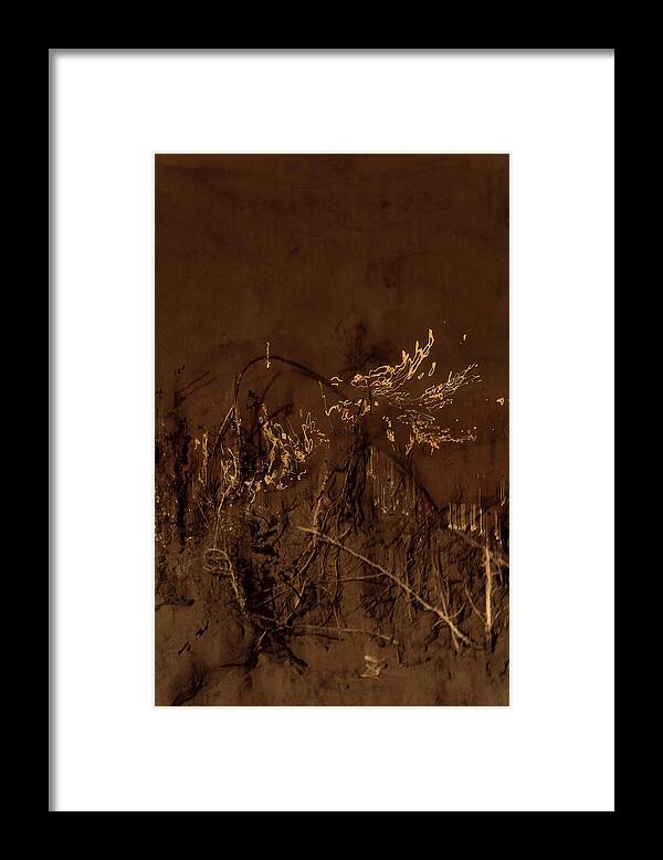 Intentional Camera Movement Framed Print featuring the photograph Weed Writing by Deborah Hughes