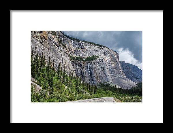Joan Carroll Framed Print featuring the photograph Weeping Wall Banff National Park by Joan Carroll