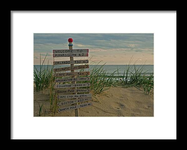 Ocean Framed Print featuring the photograph Welcome to Manasquan by Robert Pilkington