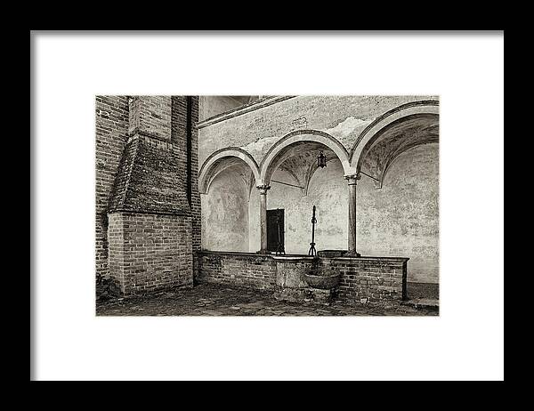 Abbey Framed Print featuring the photograph Well and arcade by Roberto Pagani