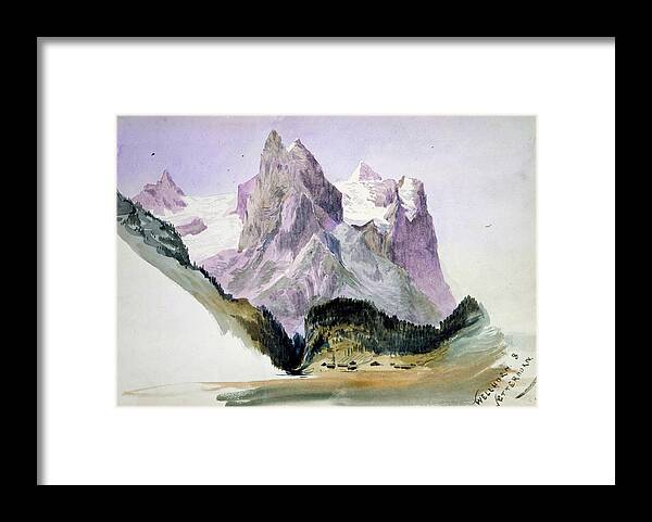 19h Century Art Framed Print featuring the drawing Wellhorn and Wetterhorn from Brunig by John Singer Sargent