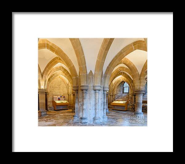 Wells Cathedral Framed Print featuring the photograph Wells Cathedral Undercroft by Colin Rayner