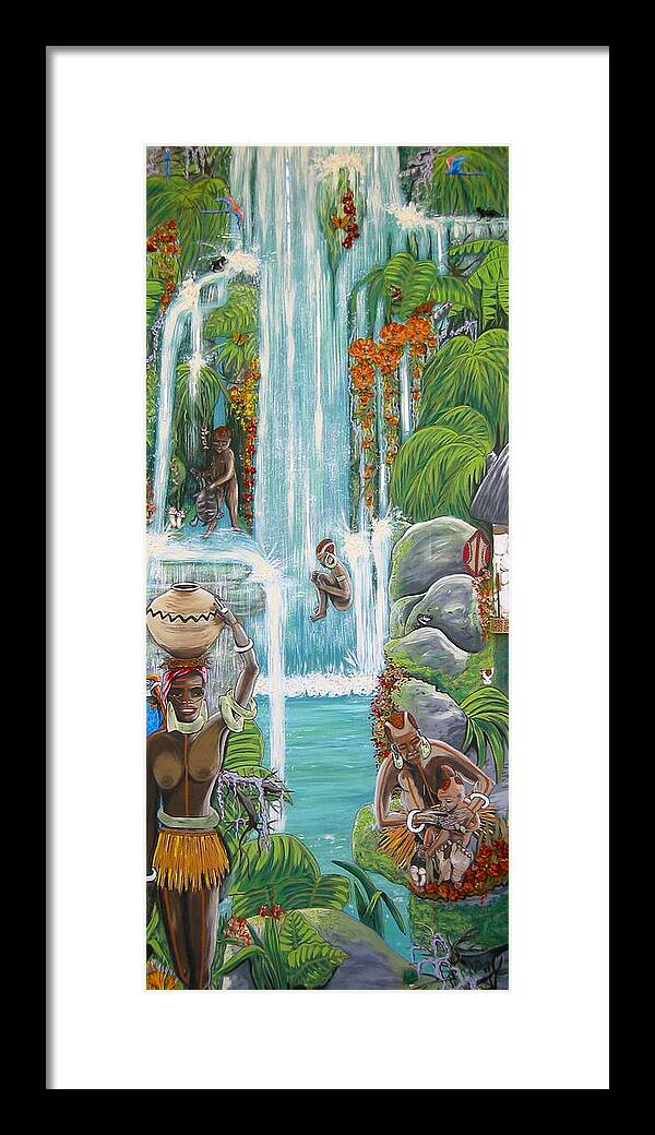 Africa Framed Print featuring the painting We're Happy by V Boge